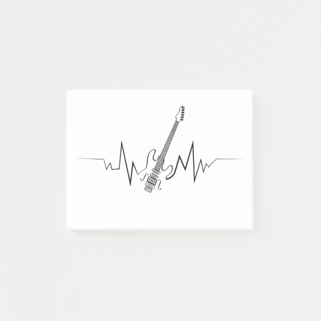 Coola Gift för Guitar Heartbeat-gäster Post-it Block (Framsida)