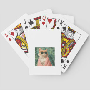 Coola Ginger Cat Vacation Vibes Aesthetic Casinokort