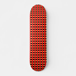 Coola Gingham Orange, Red and Black Mönster Design Mini Skateboard Bräda 18,5 Cm