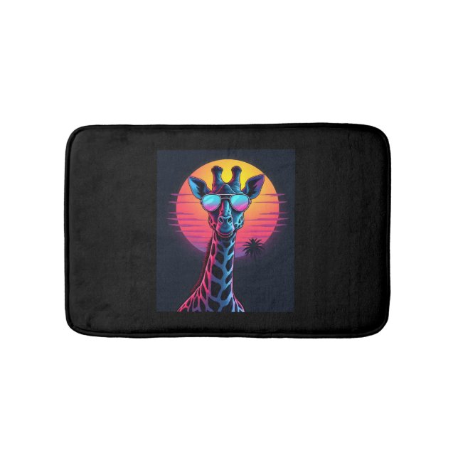 Coola Giraffe i solglasögon under solnedgången Lon Badrumsmatta (Framsidan)