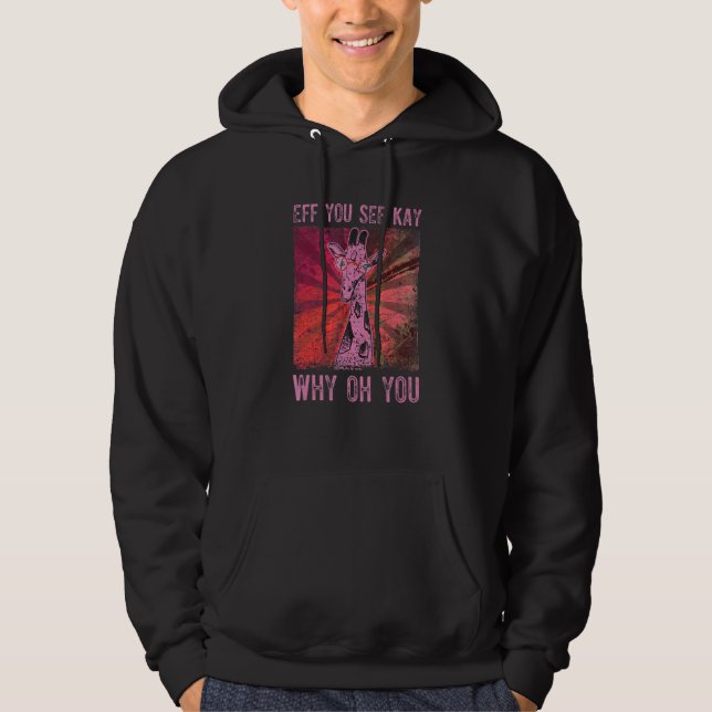 Coola Giraffe med glas Hoodie (Framsida)