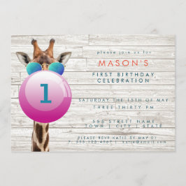 Coola Giraffe och Bubblegum| Partsinbjudan Inbjudningar