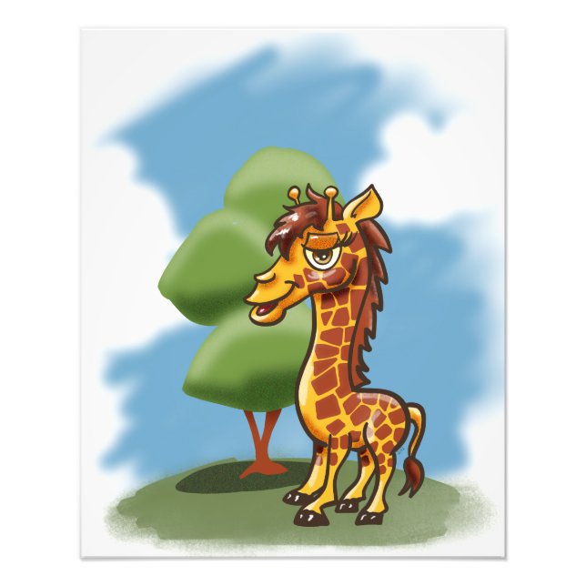 Coola Giraffe Photo Print Fototryck (Framsidan)