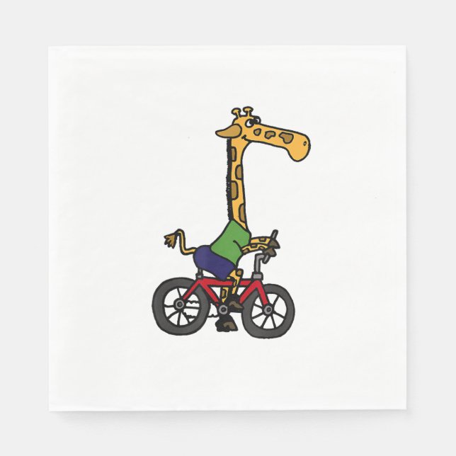 Coola Giraffe Riding Bicycle Pappersservett (Framsidan)