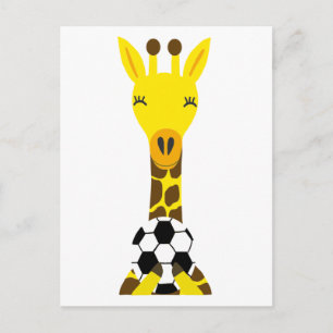 Coola Giraffe spelar fotboll Vykort