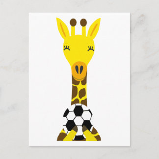 Coola Giraffe spelar fotboll Vykort