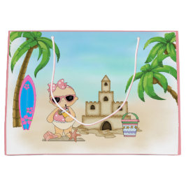 Coola Girl Beach Baby med Sandcastle och Surfboard