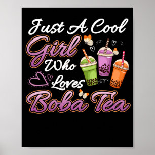 Coola Girl Kärlek Boba Tea Boba Drink Bubble Tea Poster