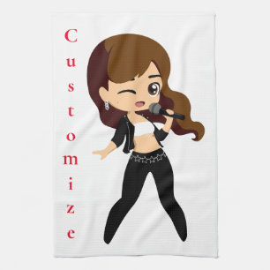 Coola Girl Sjungas Karaoke Thunder_Cove Kökshandduk