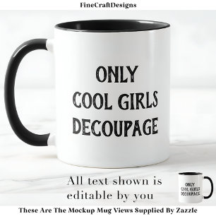 Coola Girls Decoupage-Anpassningsbar BW02 - Lustig Mugg