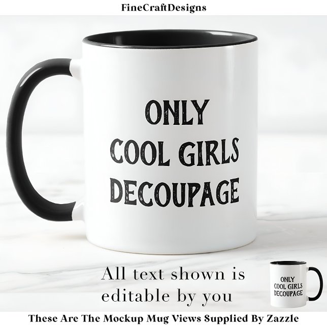 Coola Girls Decoupage-Anpassningsbar BW02 - Lustig Mugg (Skapare uppladdad)