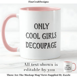 Coola Girls Decoupage Text Anpassningsbar PG02 Lus Mugg