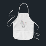 Coola Girl's Doodle Magic Unicorn med Namn Barnförkläde<br><div class="desc">Den här söta,  visuella,  giriga designen är en del av en samling med söt dood för barn och baby kläder,  tillbehör och daghem. Den här magiska plattan har en pastellartad bondkornmajs i hand plockade och kan vara personlig med din flickas namn. Perfekt för små konstnärer och kockar!</div>