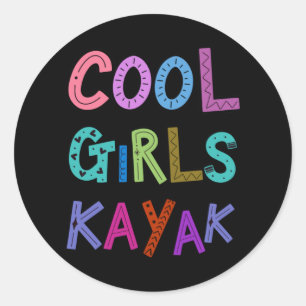 Coola Girls Kayak Kayaking Girl Womens Girls Runt Klistermärke