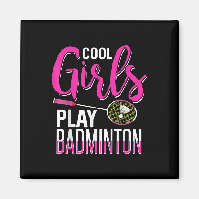 Coola Girls Play Badminton Magnet (Framsidan)