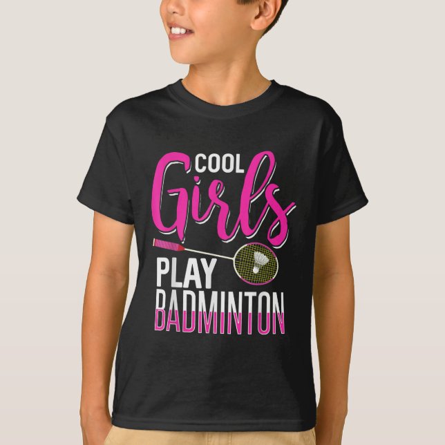 Coola Girls Play Badminton T Shirt (Framsida)
