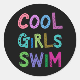 Coola Girls Simma Swimming Swimmer Womens Kids Runt Klistermärke