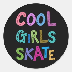 Coola Girls Skate Skater Ice Roller Womens Kids Runt Klistermärke