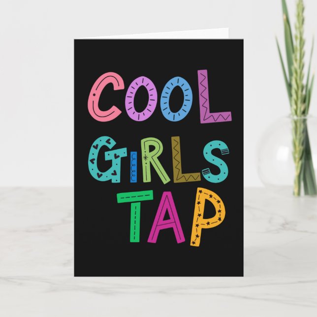 Coola Girls Tap Dance Dancer Womens Kids Kort (Framsida)