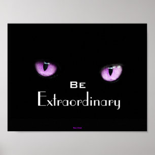 Coola Girly Motivational Inspirational Ögon of Cat Poster