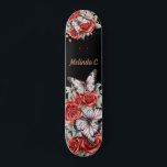 Coola Girly Röd ros & Butterfly Skate Deck<br><div class="desc">Anpassa den här tjejens Coola Blommigt Butterfly Skate Deck till din favoritflicka! Tack för att du shoppade i min butik. Alla mina Kärlek-,  vätske- och digitalkonst-</div>