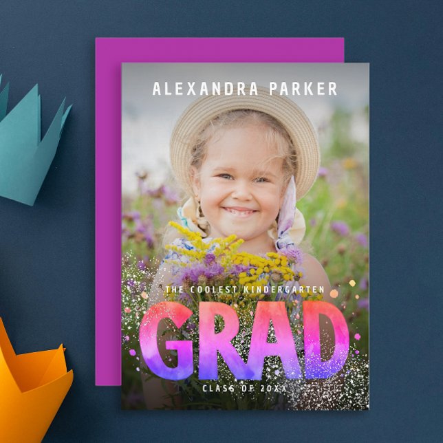 Coola Girly Student Lila Rosa Gradient Photo Meddelande (Skapare uppladdad)