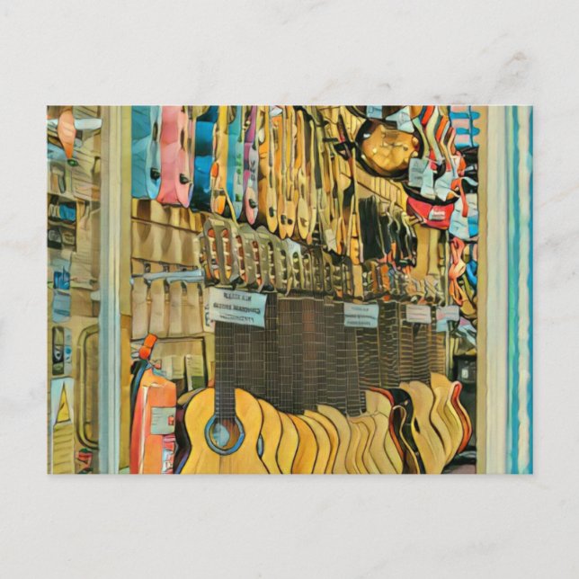 Coola gitarrpresenter vykort (Framsida)