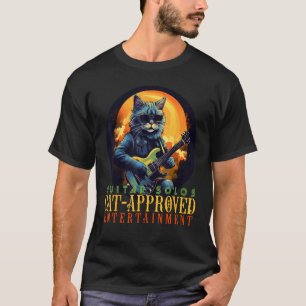 Coola Gitarrsolistkatt för Rock'n Roll Musik Kärle T Shirt