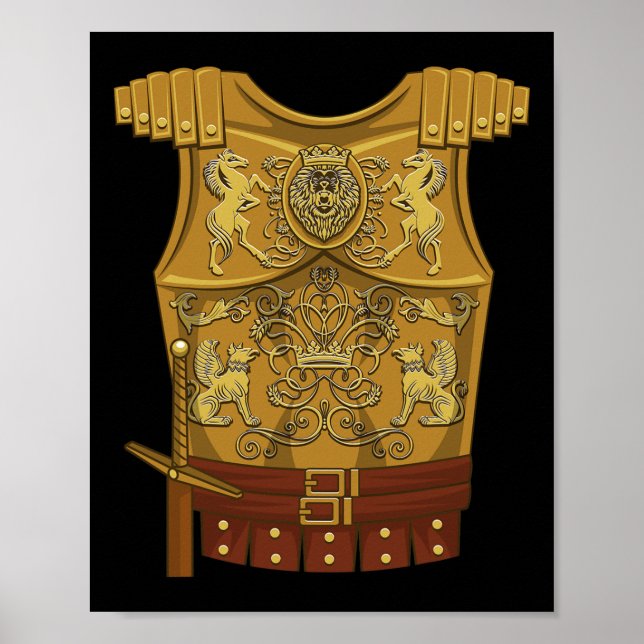 Coola Gladiator Halloween Combat Costume Fighter G Poster (Framsidan)