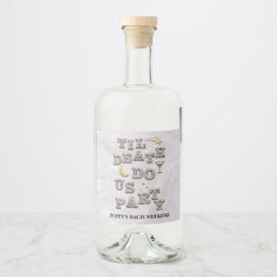 Coola Glam Glitter Tequila Disco Bachelorette Spritflaskor Etikett
