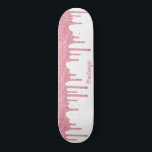 Coola Glam Rosa Gnistra Dripping Glitter Mini Skateboard Bräda 18,5 Cm<br><div class="desc">Skateboard för  Rosa med Coola-Gnistra med faux glitter och personlig namn på en Glitter vit bakgrund. Enkel att anpassa och perfekt för glitter-estetik. Kontakta oss på cedarandstring@gmail.com om du behöver hjälp med designen.</div>