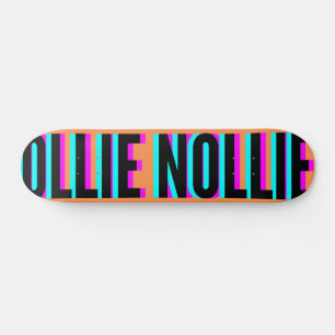 Coola Glitch Orange Ollie Nollie Skateboard Deck