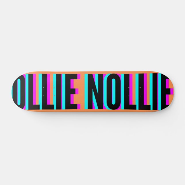 Coola Glitch Orange Ollie Nollie Skateboard Deck (Horz)