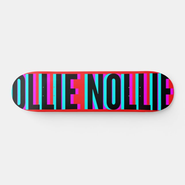Coola Glitch Red Ollie Nollie Skateboard Deck (Horz)