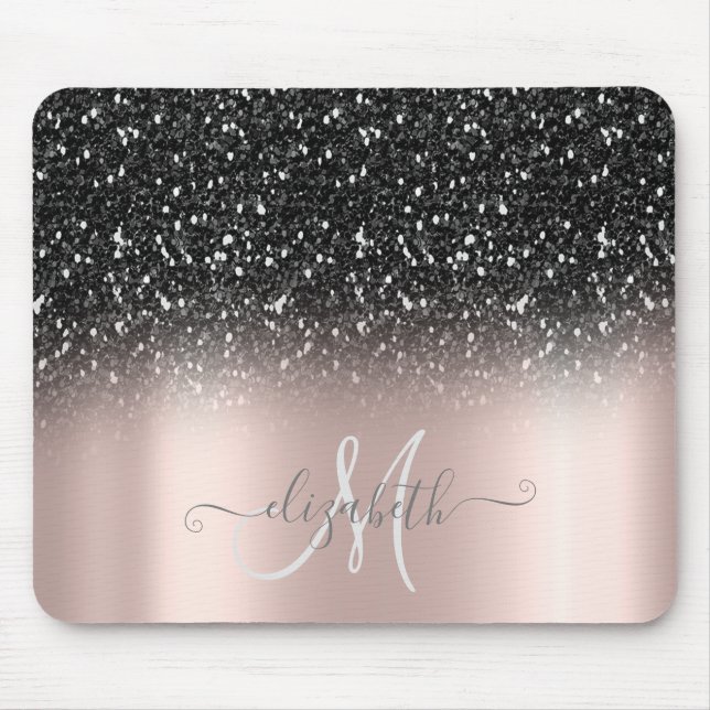 Coola Glitter Ombre Black Monogram Ro Guld Musmatta (Framsidan)