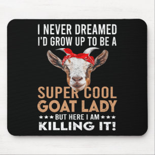 Coola Goat Dam Girl Animal Farmer Funny Goat Älska Musmatta
