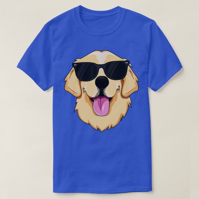Coola Golden Retriever-Hund med solglasögon T Shirt (Design framsida)