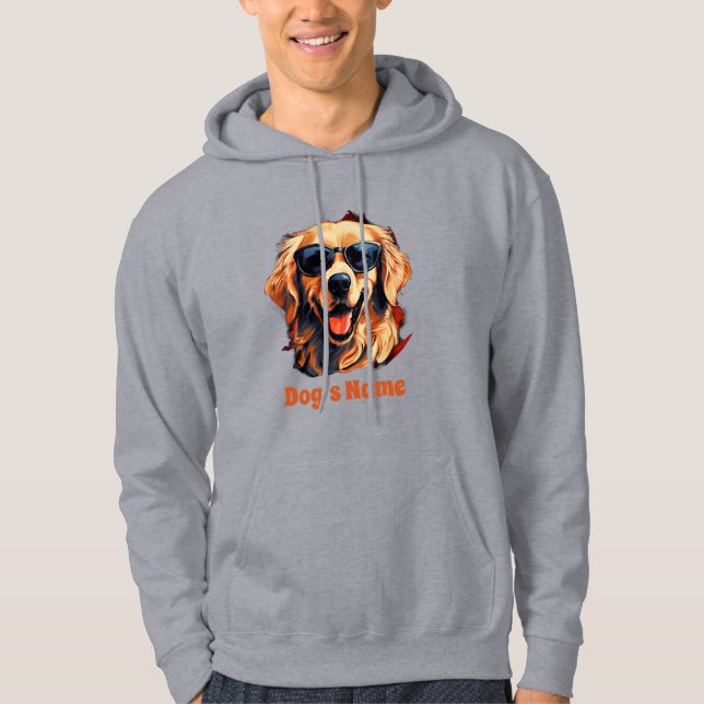 Coola Golden Retriever med solglasögon Hoodie (Framsida)