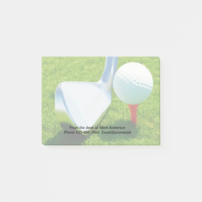 Coola Golf Theme Sticky Anteckningsblock Post-it Block (Framsida)