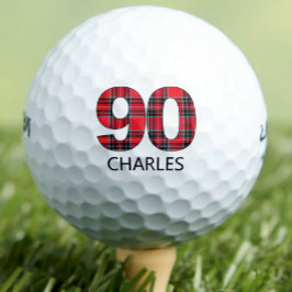 Coola Golfer Gift 90:e Birthday Red Plaid design 9