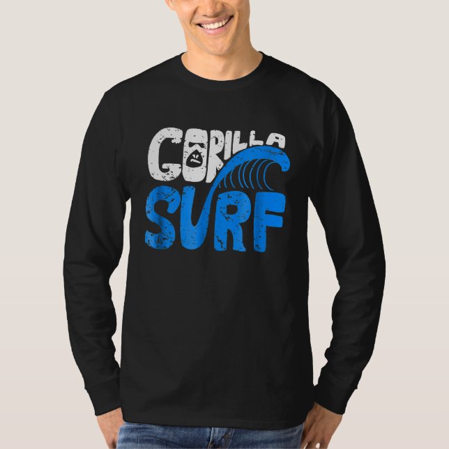 Coola Gorilla Ansikte Surfa Gorilla Surfa T Shirt (Framsida)