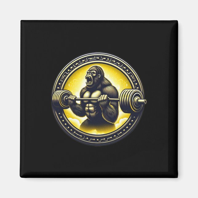 Coola Gorilla Art Bodybuilding Weightlyftgym Ap Magnet (Framsidan)
