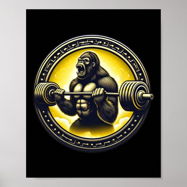 Coola Gorilla Art Bodybuilding Weightlyftgym Ap Poster (Framsidan)