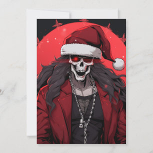 Coola Goth Punk Skull Anime Santa Demon Julkort