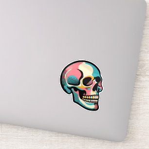 Coola Goth Vibrant Colorful Pop Art Skull Ansikte Klistermärken