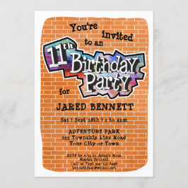 Coola Graffiti art. 11:e Födelsedagsfest inbjudan