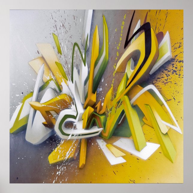 Coola graffiti ord art poster hemdekanter (Framsidan)