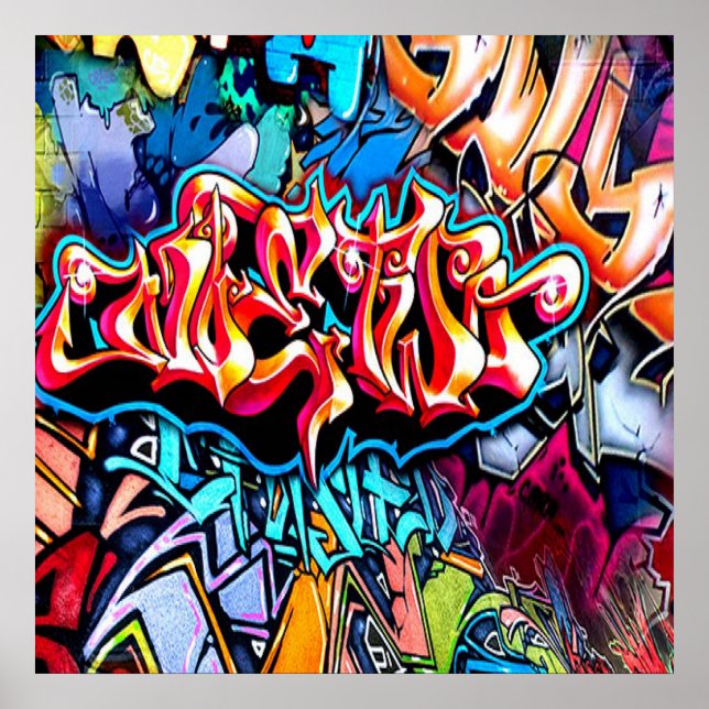 Coola graffiti ord art poster hemdekanter (Framsidan)
