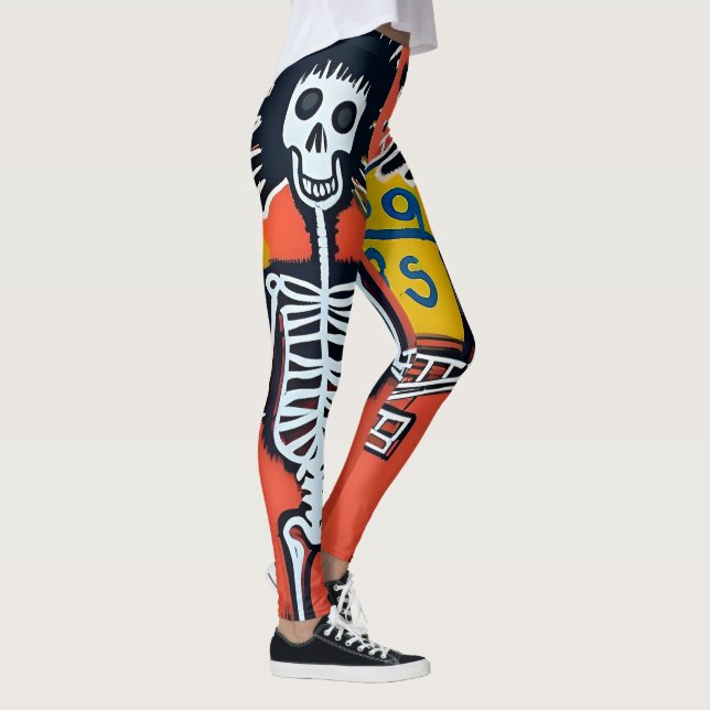 Coola Graffiti Skull Street Art Painting Hip Artsy Leggings (Höger)