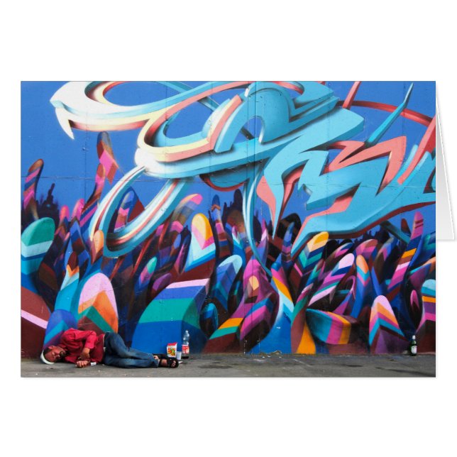 Coola Graffiti Wall Hälsningskort (Framsidan Horizontal)